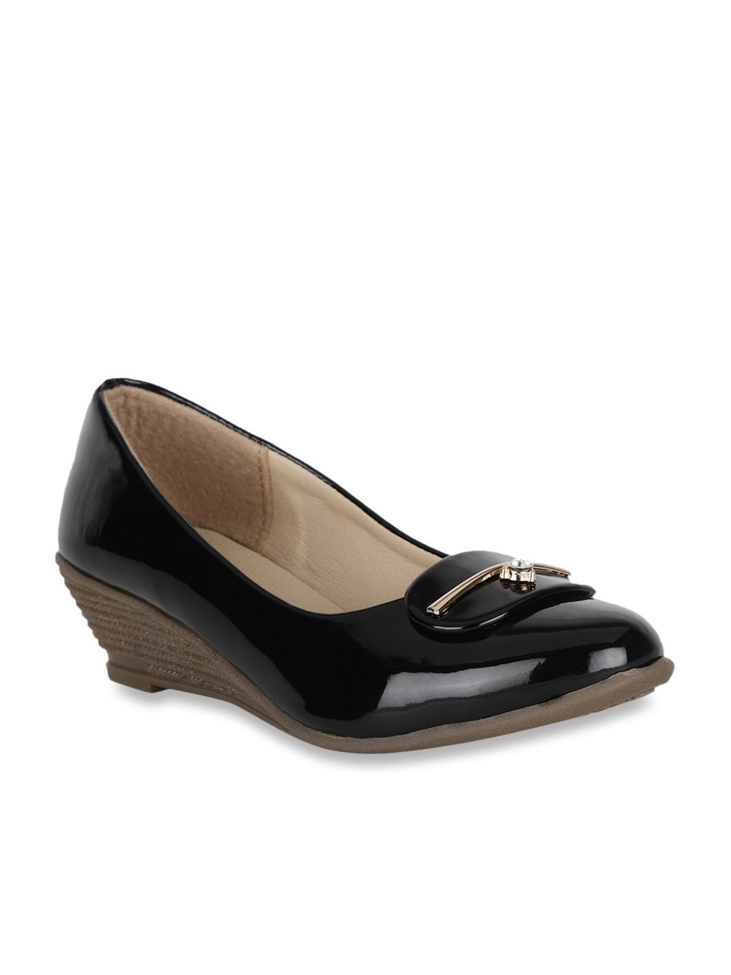 Beanz Kids Juliette Black Wedge Pumps