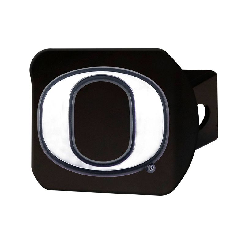 NCAA University of Oregon Ducks Chrome Metal Hitch Cover - Black