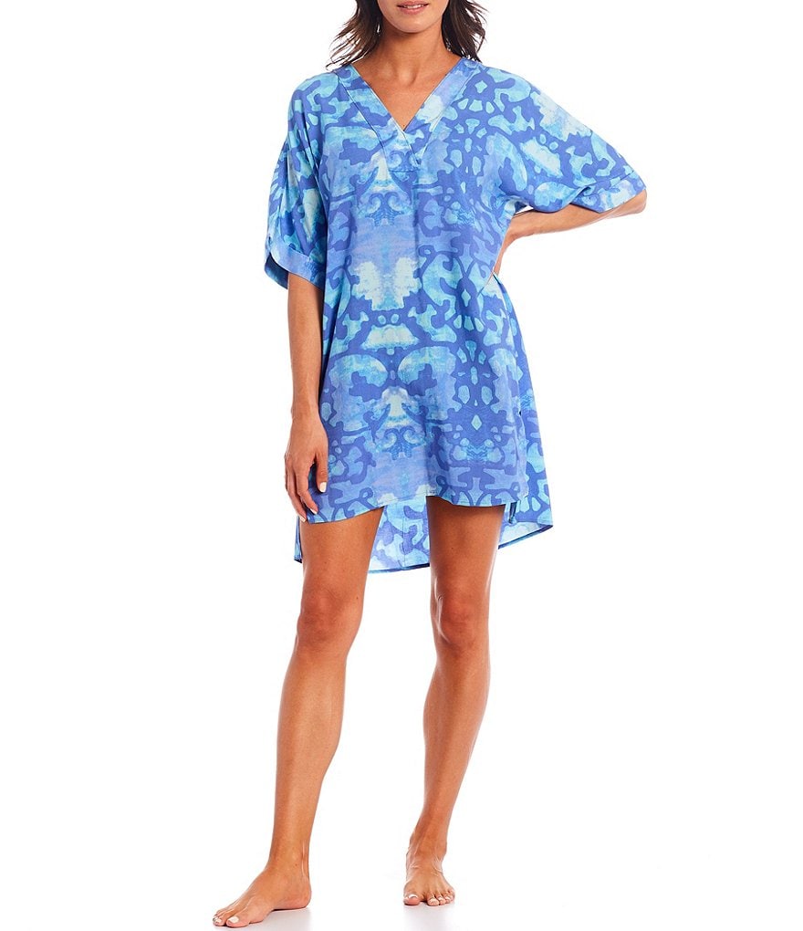 Sleep Sense Wallpaper Printed Short Sleeve Jersey Knit Sleepshirt