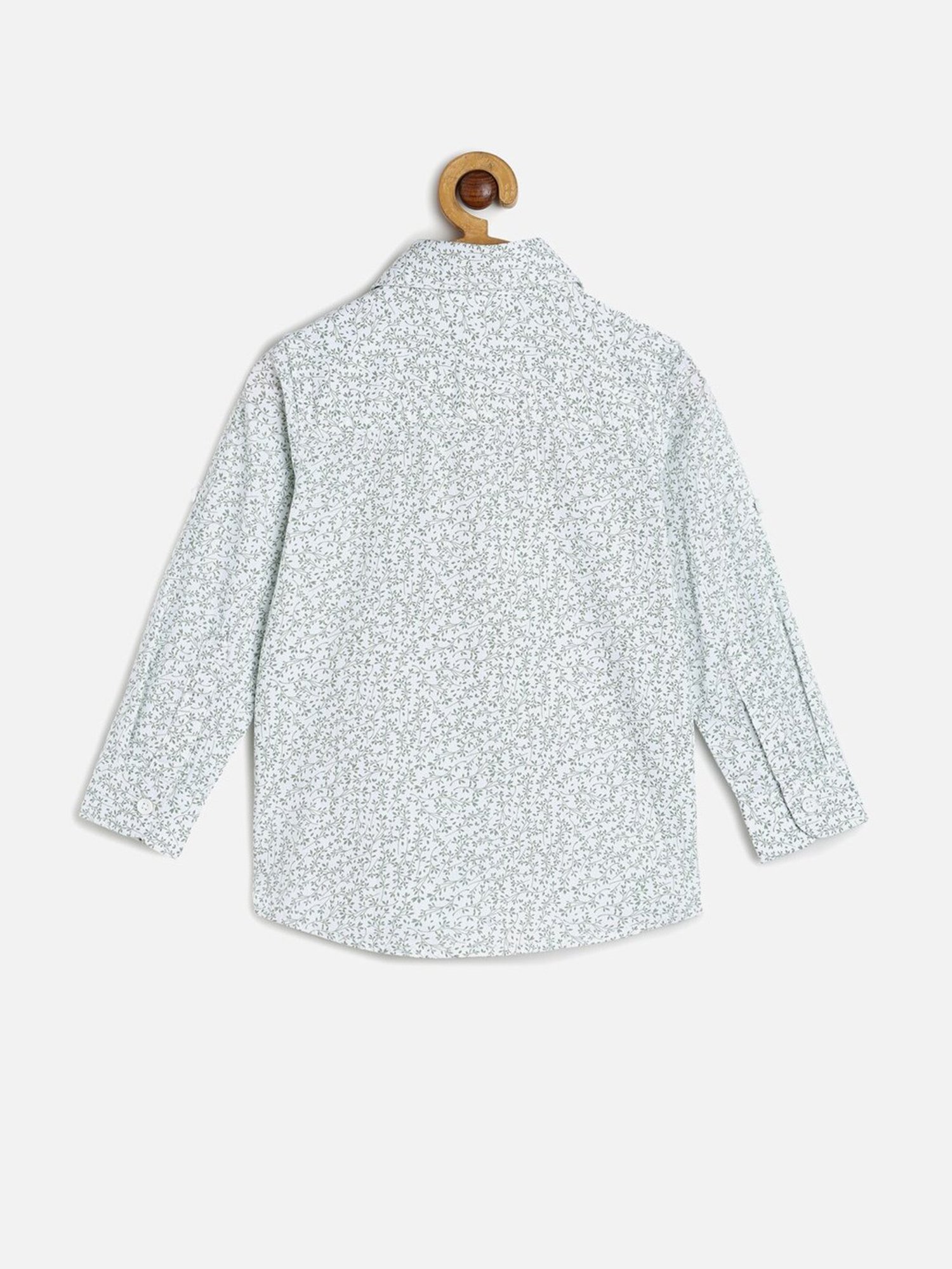 Allen Solly Junior White Printed Full Sleeves Shirt