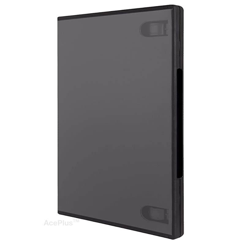 Premium Black Triple 3-Disc DVD Cases in 14mm Standard Thickness with Inner Flip Tray and Built-In Book Clips (10-Pack)