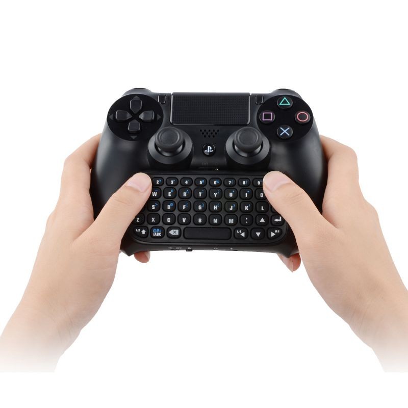 PS4 Controller Keyboard, Megadream Wireless Mini Gaming Online Message Chat Keypad Chatpad for Sony Playstation PS4, PS4 Slim, PS4 Pro Controller - Black