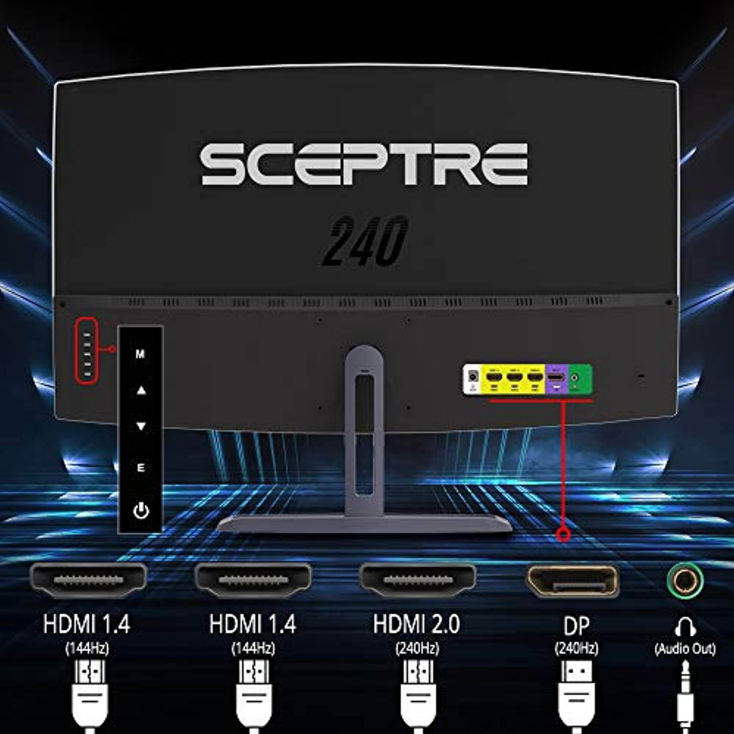 Sceptre Curved 32" Gaming Monitor Up to 240Hz 1ms AMD FreeSync Premium Build-in Speakers, HDMI Displayport Gunmetal 2021 (C325B-FWD240) (C325B-FWD240)