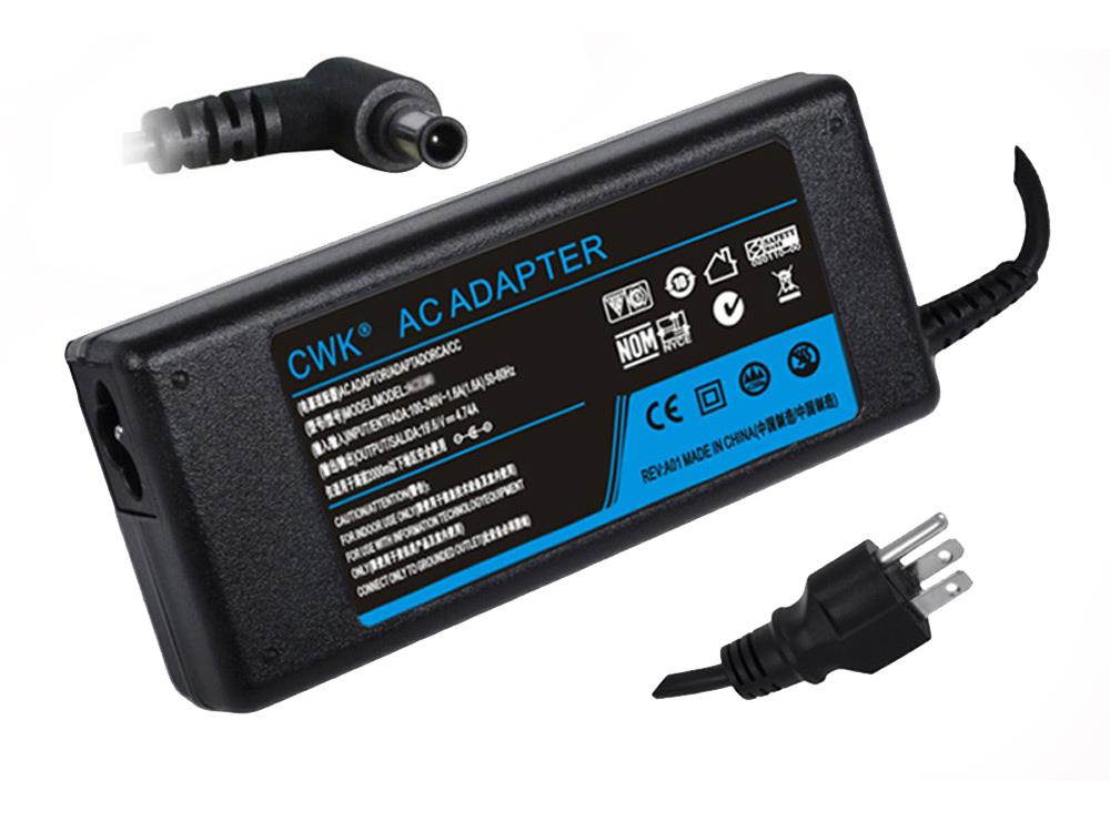 CWK&reg; Charger AC Adpater for Sony Vaio Sve14a35cxh Svt15115cxs Svt15112cxs Sve14118fxw Svt14126cxs Svt13134cxs Svt13136cys Sve11135cxw Sve14a37cxh Laptop Power Supply Cord Plug