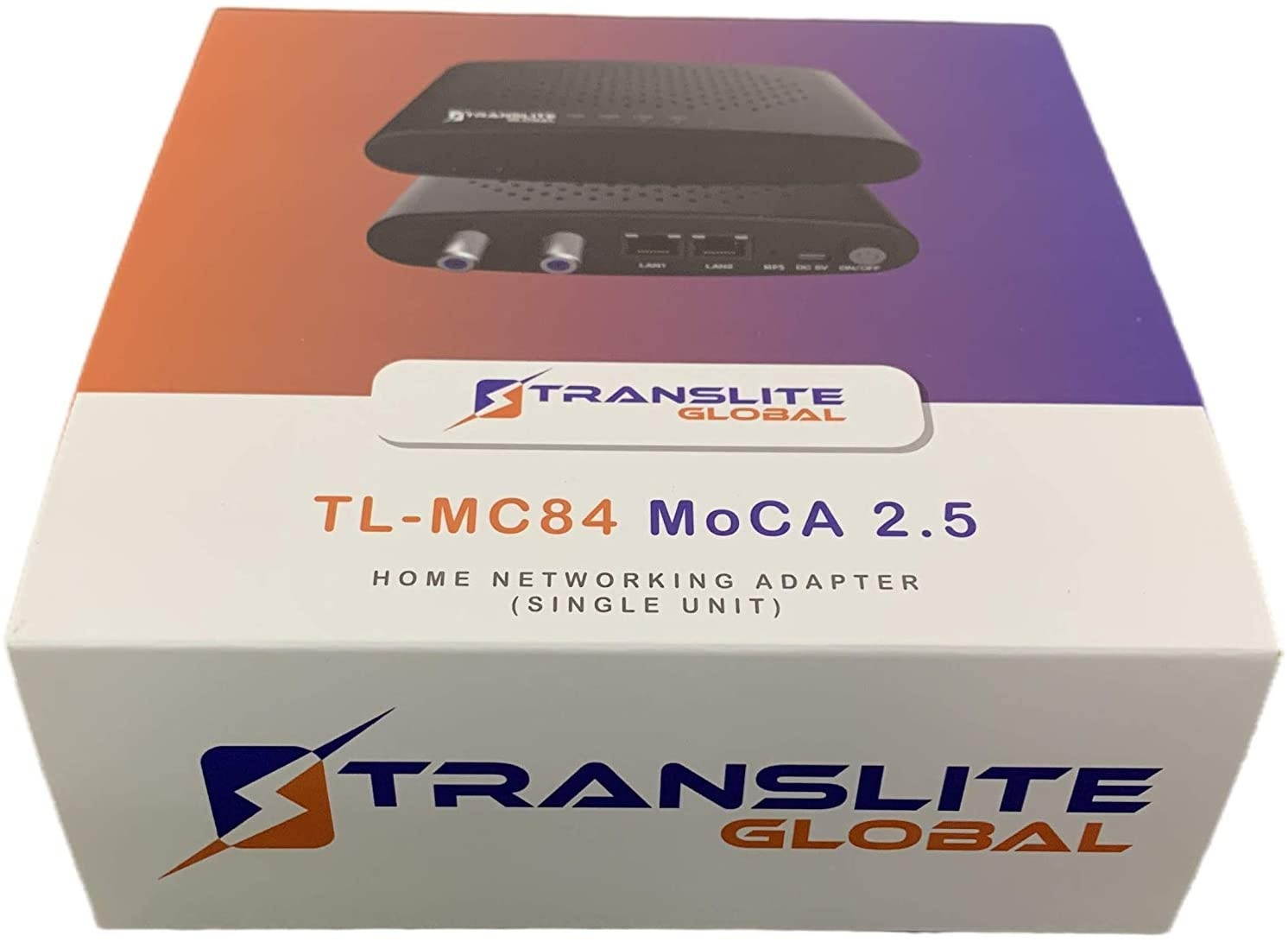 Translite MoCA 2.5 Network Adapter with 2 Gigabit Ethernet Ports - Ethernet Over Coaxial Adapter (Single Piece) | Model: TL-MC84