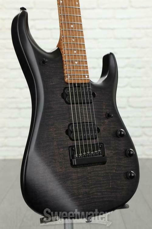 Ernie Ball Music Man JP15 7 Electric Guitar - Translucent Black Quilt