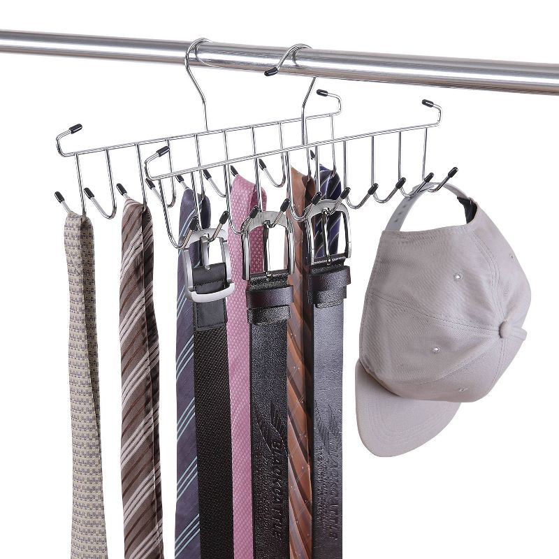 StorageWorks (Set of 2) 3-Shelf Hanging Closet Organizers Gray