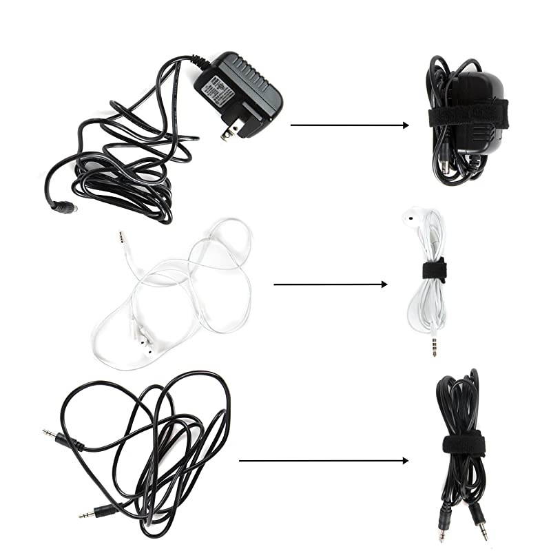 Cord Cable Management Ties 30 8 Reusable SelfGripping Cord Straps Organize Cables Cords and Wires Cord Organizer for Desks and Offices Black