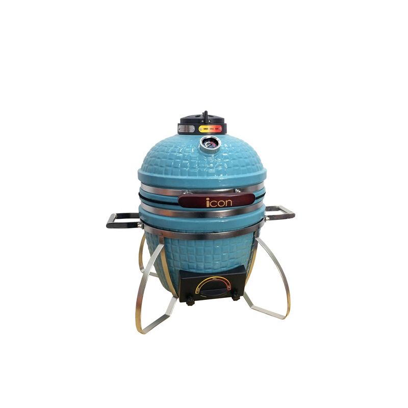 Vision I-CON 101 Electric and Charcoal Kamado Grill - Teal