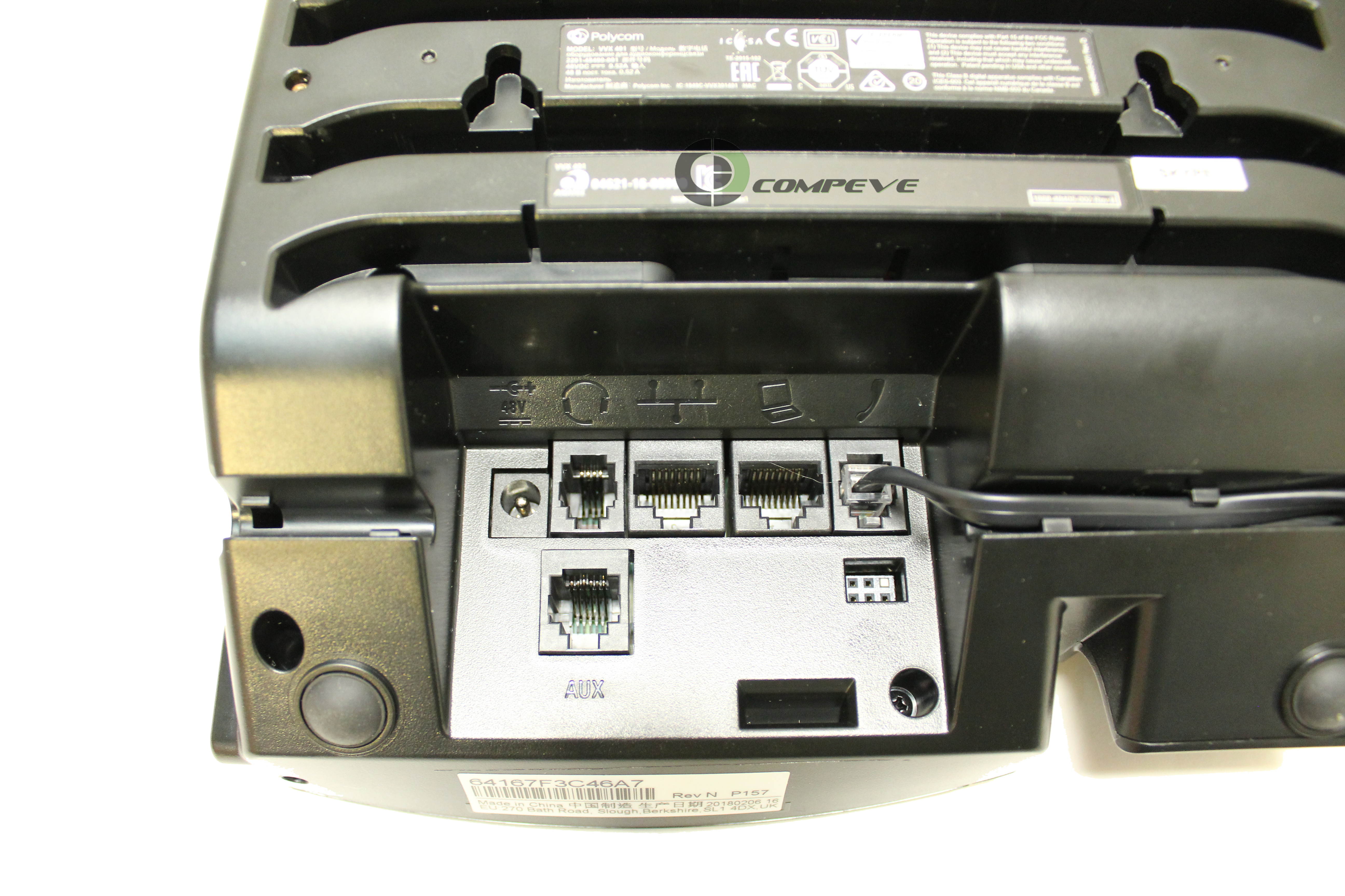 Polycom Poly VVX 401 VoIP phone 2201-48400-001 48V DC 0.52A Skype