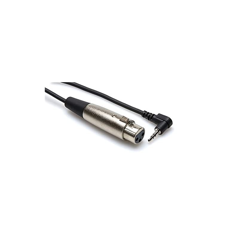 XVM-102F XLR3F to Right Angle 3.5 mm TRS Microphone Cable, 2 Feet