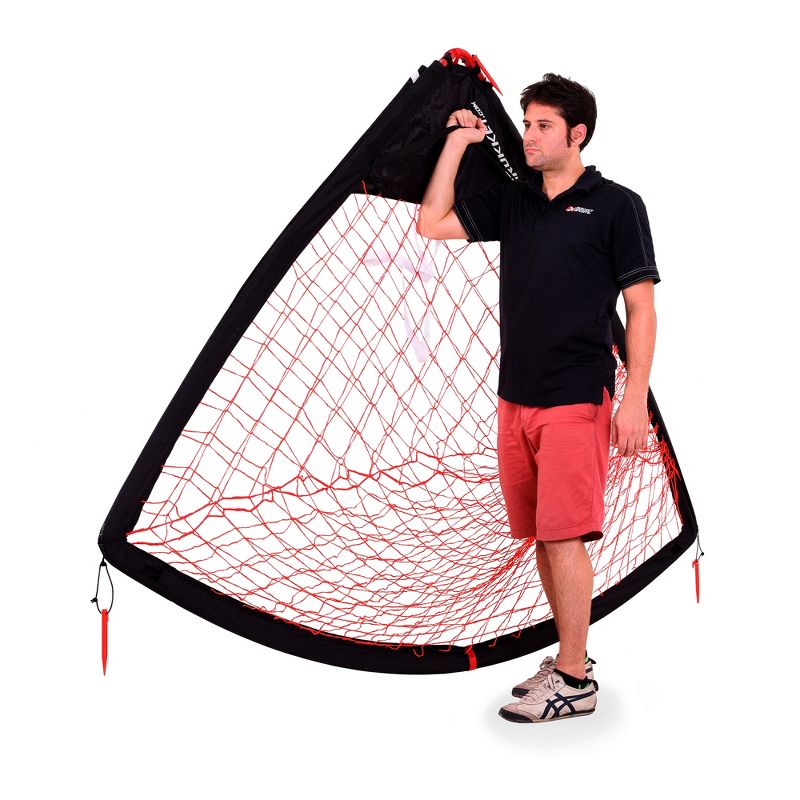 Rukket Sports 8 x 6 Foot Portable Indoor Outdoor Travel Kids Youth Practice Foldable Soccer Goal Net, Black