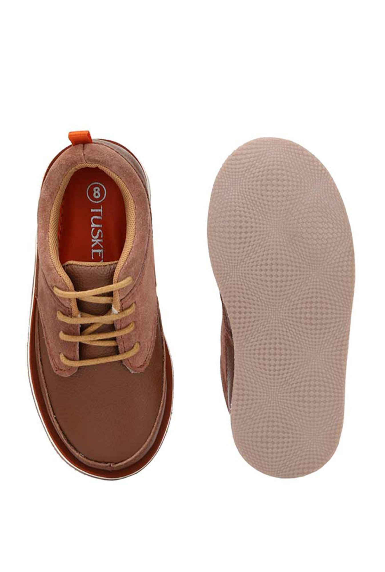 Tuskey Kids Tan Leather Sneakers
