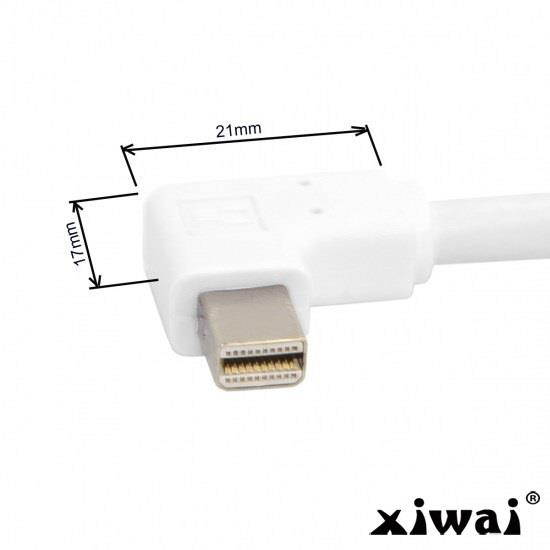 Xiwai 90 Degree Left angled type Mini DisplayPort male to Mini DP Female extension cable for iMac & LED Cinema Display