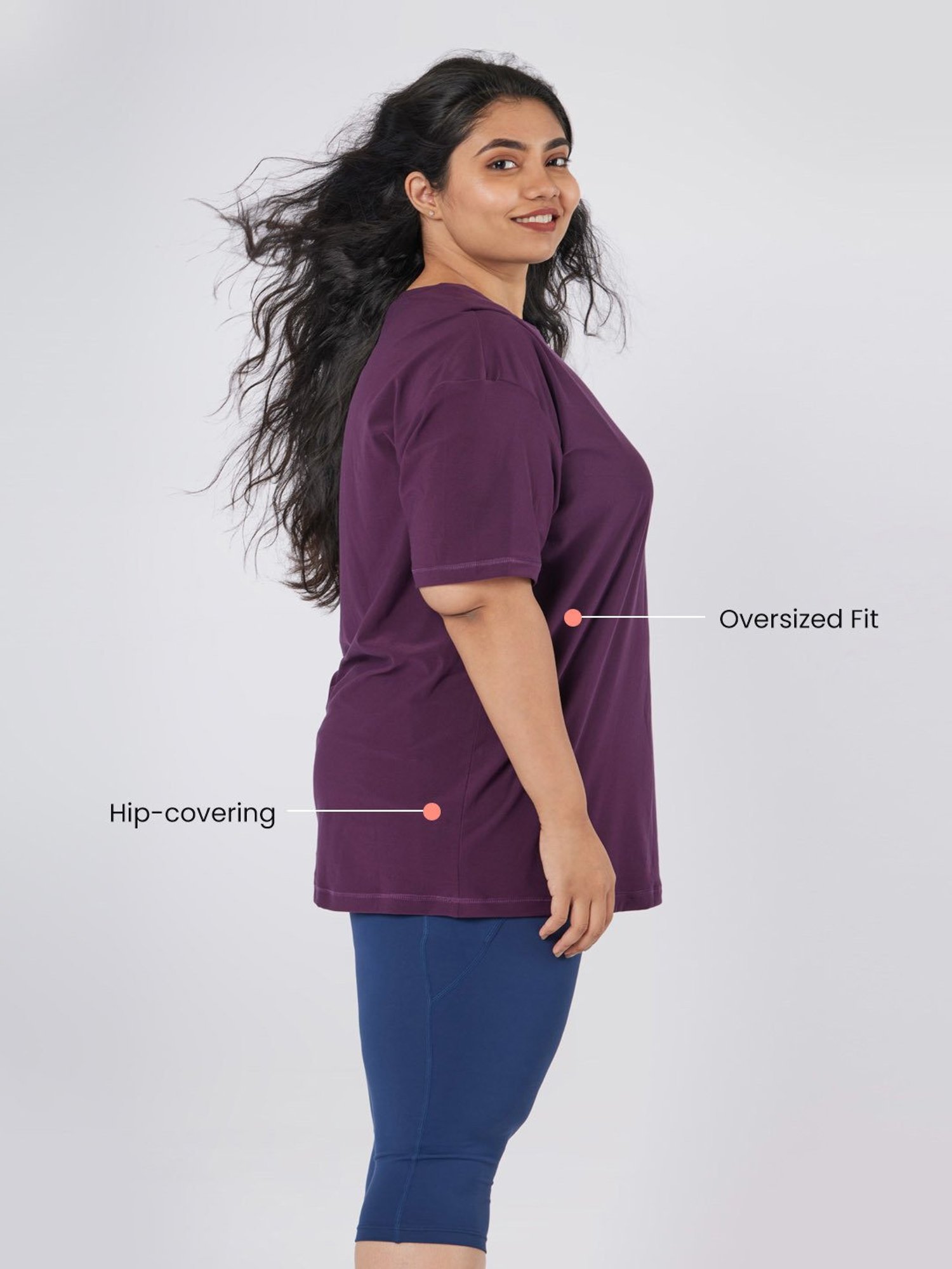 BlissClub Purple Relaxed Boyfriend Tee