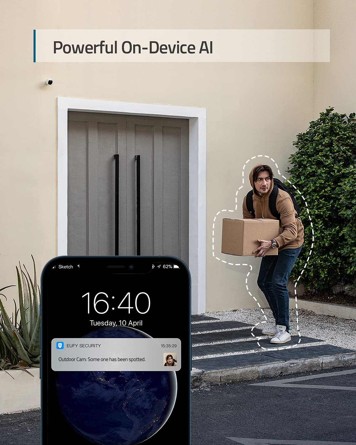 eufy Security Outdoor Cam Pro, All-in-One Outdoor Security Camera with 2K Resolution, Spotlight, Color Night Vision, No Monthly Fees, Wired Camera, Security Camera Outdoor, IP67 Weatherproof