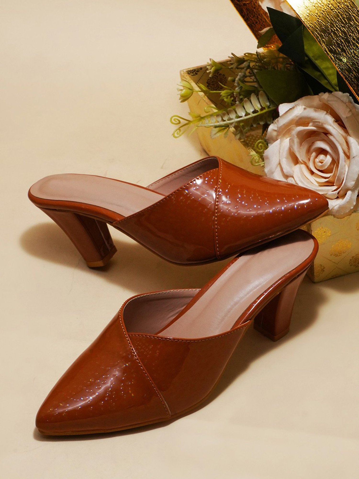 The White Pole Women's Brown Mule Shoes