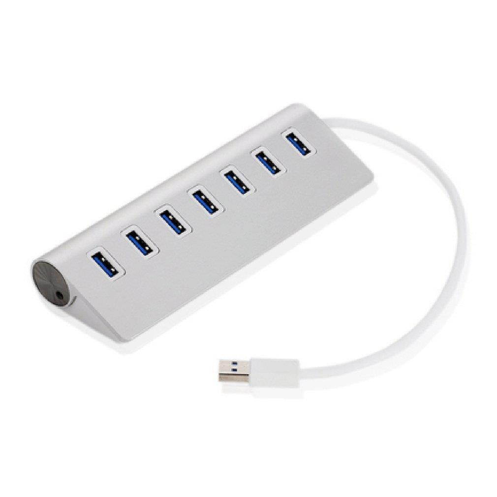 7 Ports USB 3.0 HUB Card Reader Connector Supports Hot Swap Extender Splitter