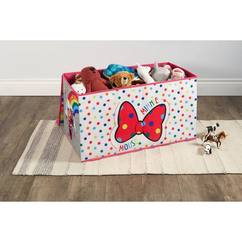 30" Minnie Mouse Rainbow Soft Storage Folding Bench