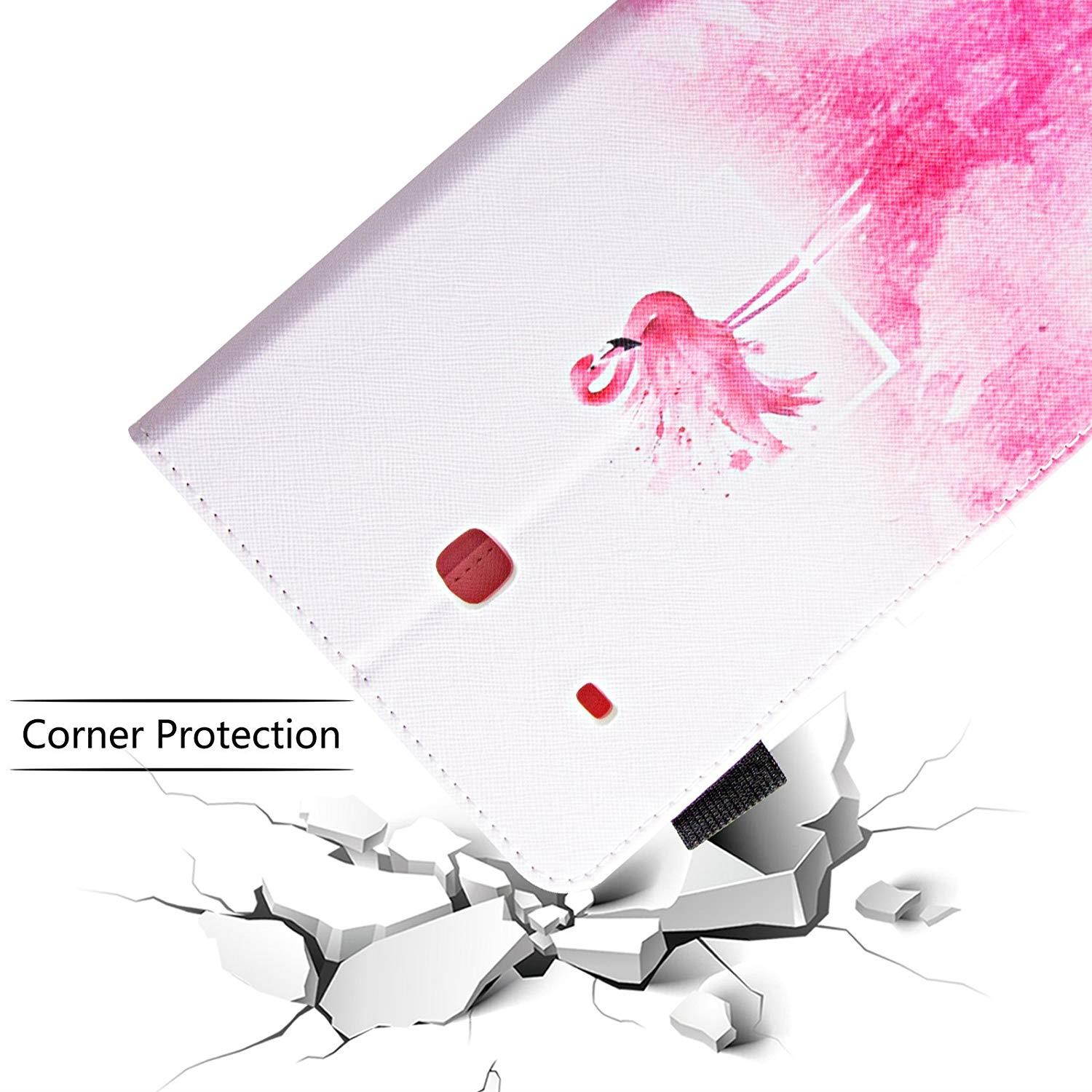 Dteck Case for Samsung Galaxy Tab E 8.0 - Premium PU Leather Slim Fit Smart Stand Cover for Galaxy Tab E 32GB SM-T378/Tab E 8.0-Inch SM-T375/SM-T377 Tablet, Pink Flamingo