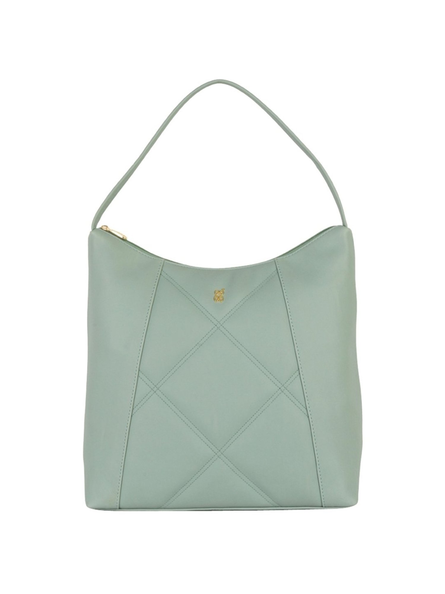 Baggit Green Quilted Medium Hobo Handbag