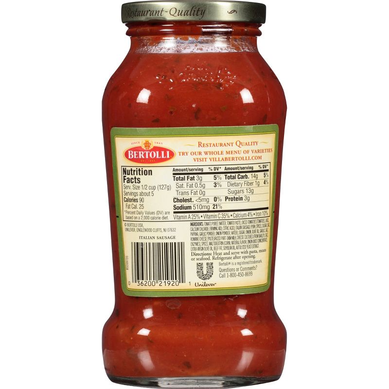 Bertolli Italian Sausage Pasta Sauce - 24oz