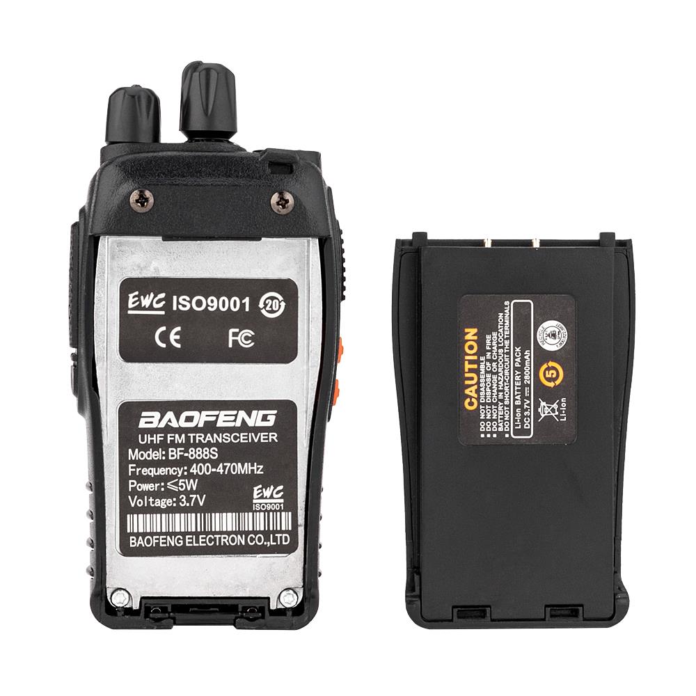 2 Pcs BF-888S 5W 400-470MHz 16CH Two-way Ham Radio Handheld Walkie Talkie
