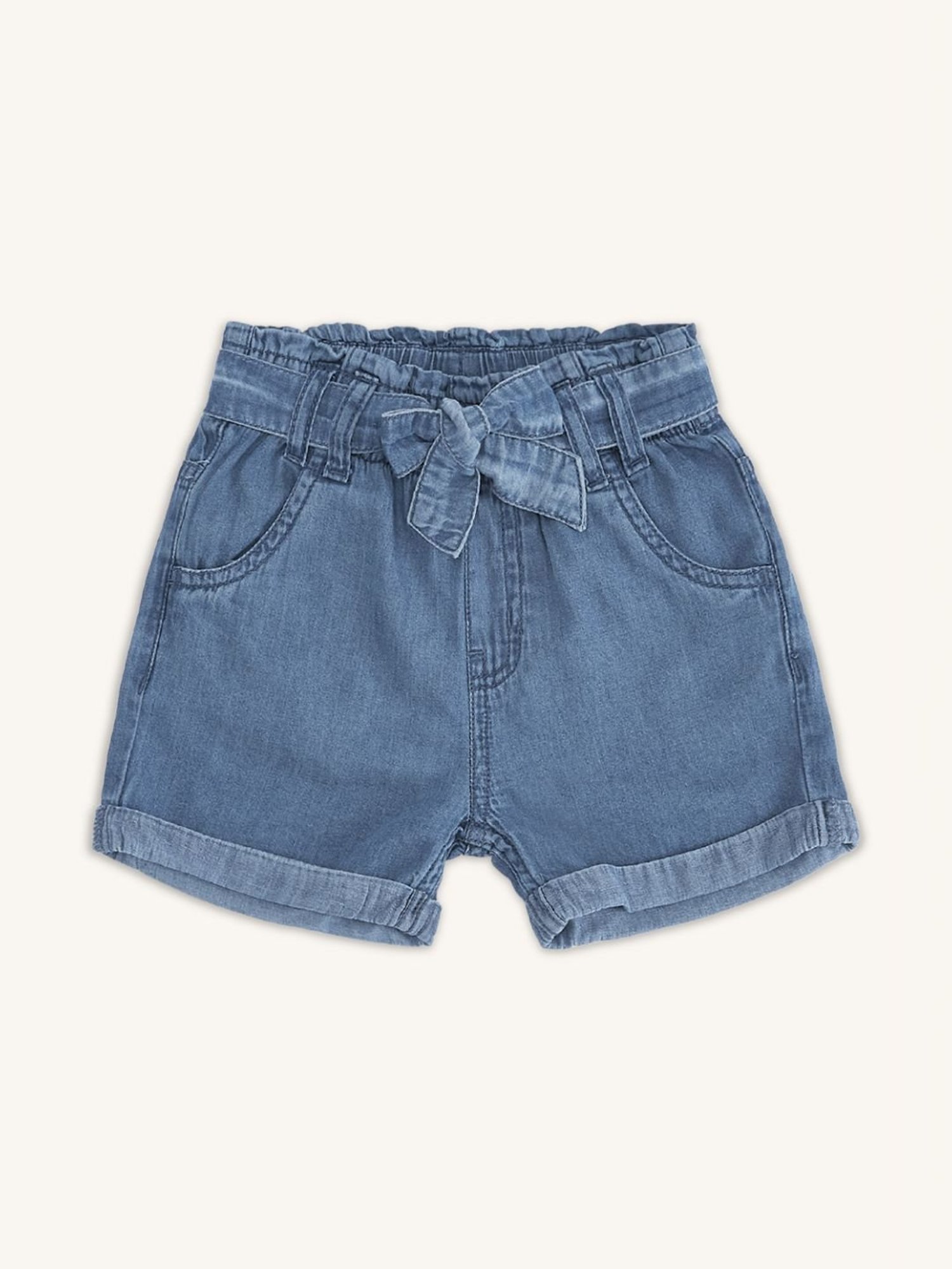 Pantaloons Baby Blue Cotton Regular Fit Shorts