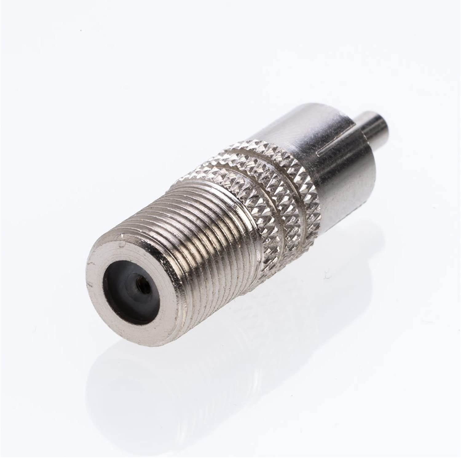 RCA Male to F Female Coax Audio Adapter Connector (10/20/30/50/100 Pack) (50)