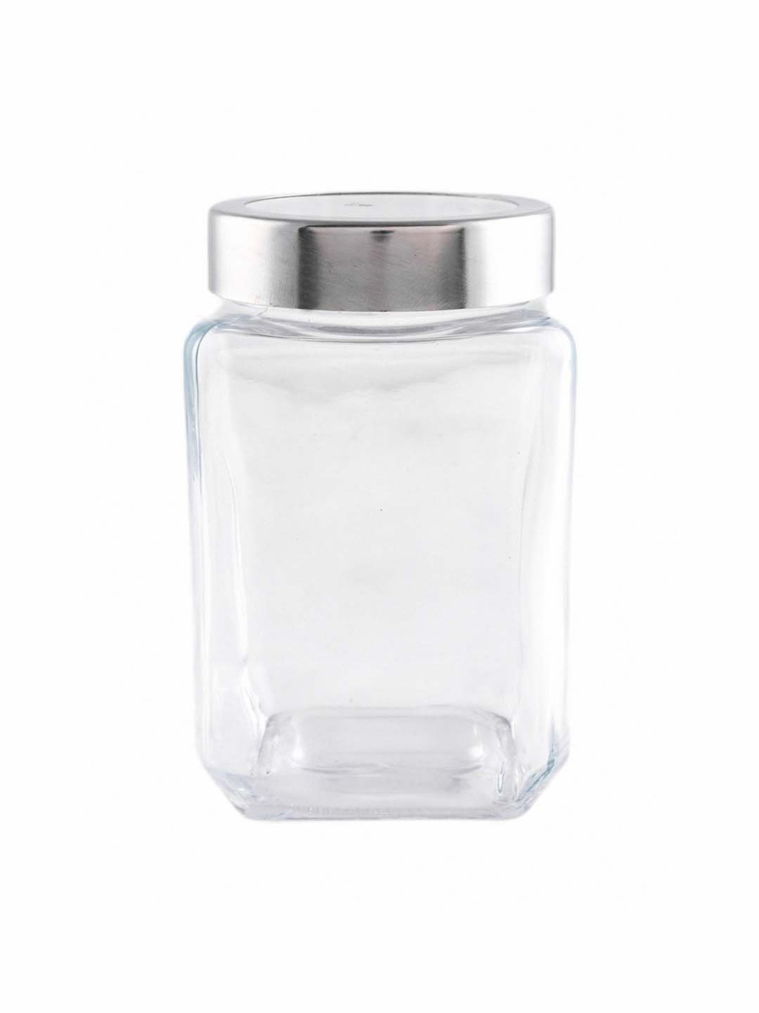 White Gold Transparent & Silver Glass 9 cm Jar - Set of 3