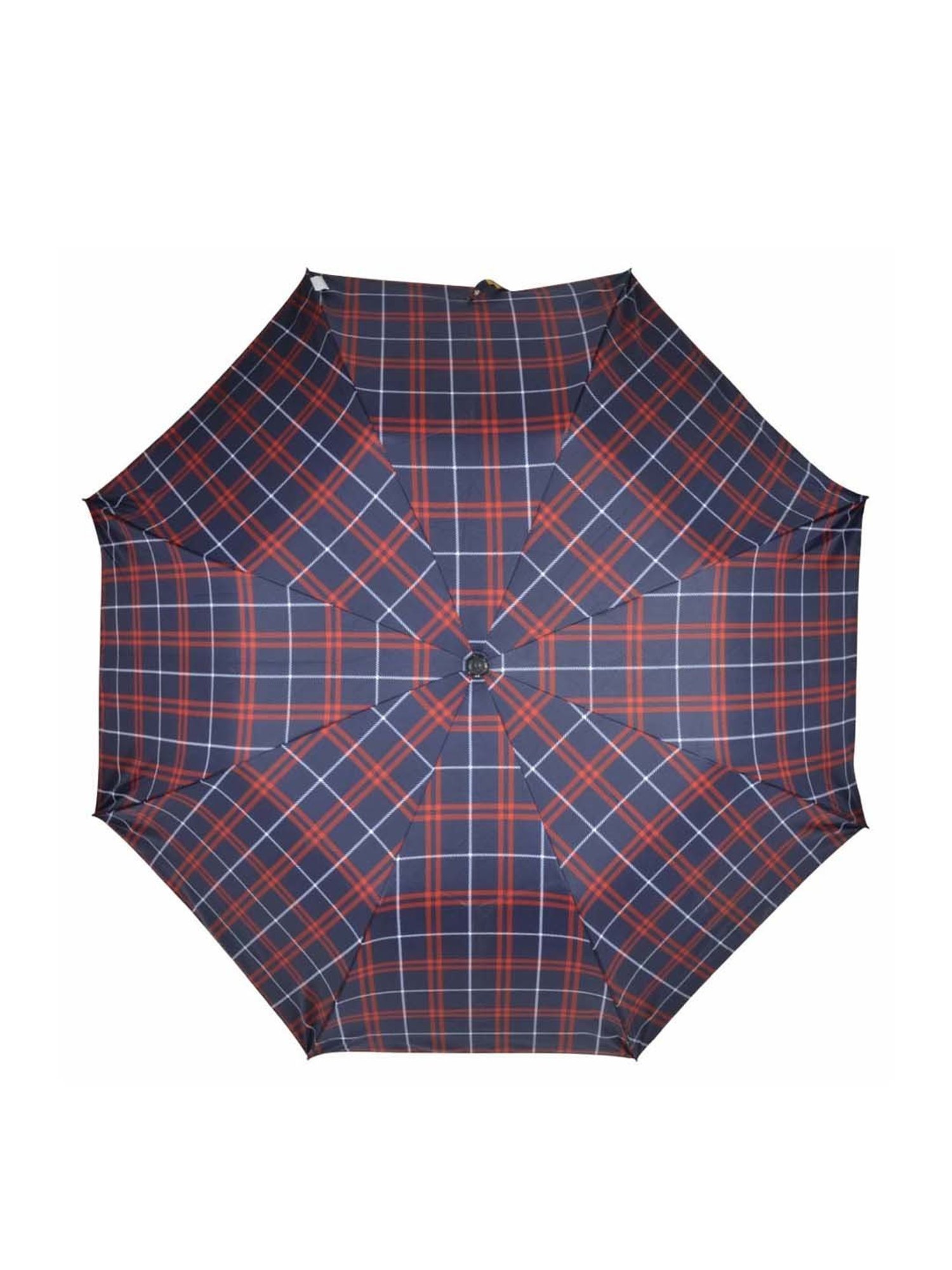 Eume Nuture Navy Checks 2 Fold Umbrella - 27 inch