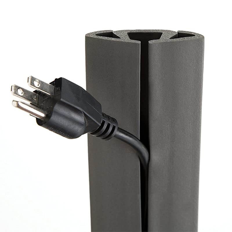 3Channel Cord Protector amp Concealer for Floor 30FT Gray
