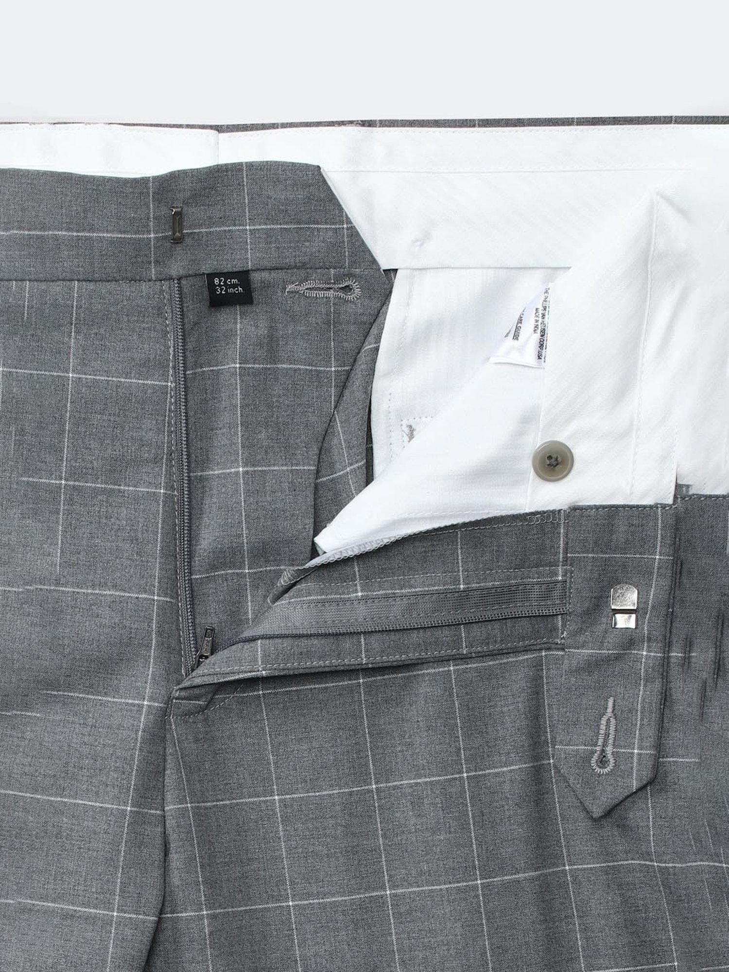 Van Heusen Grey Slim Fit Checks Trousers