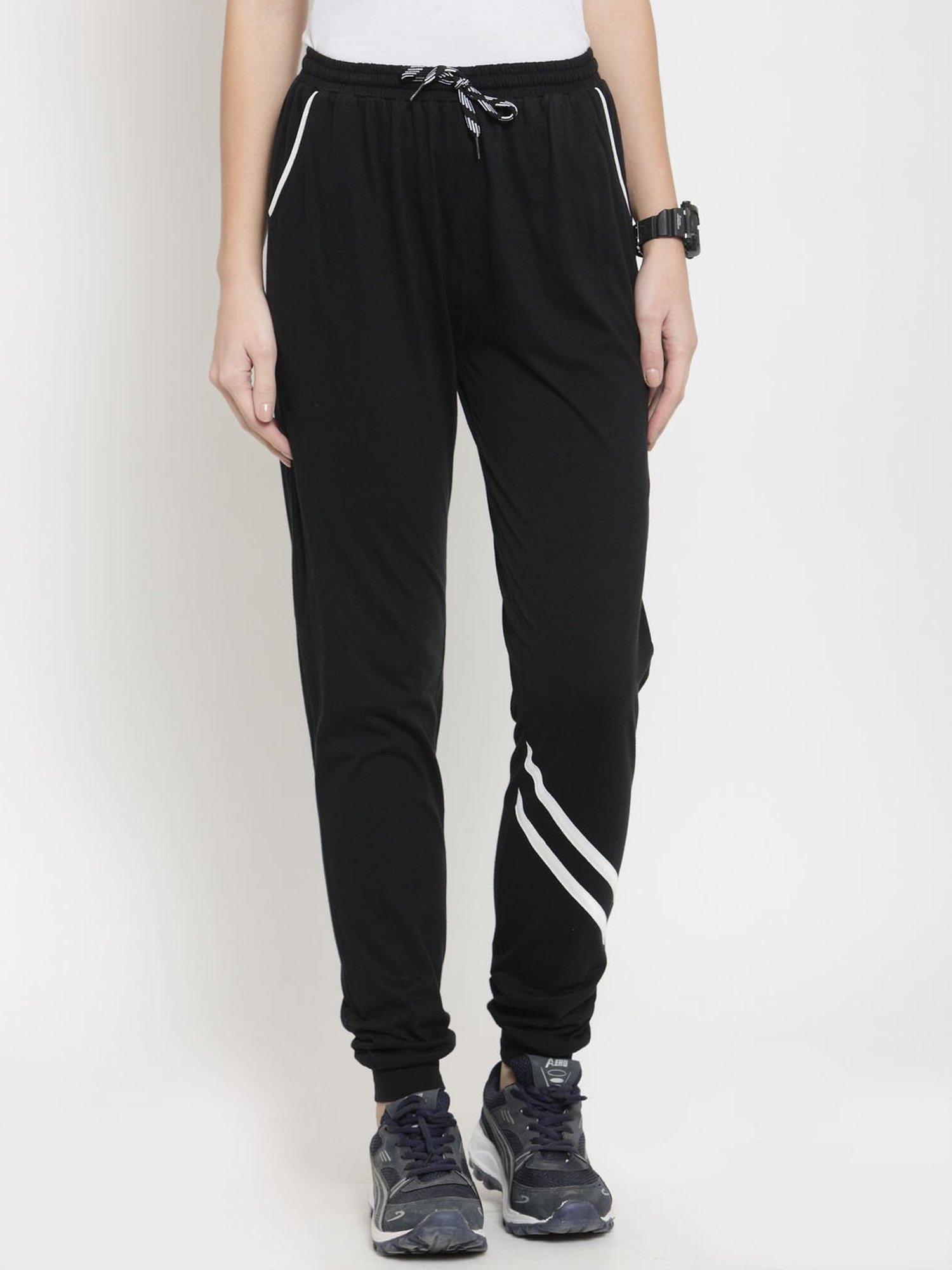 Boston Club Black Cotton Trackpants