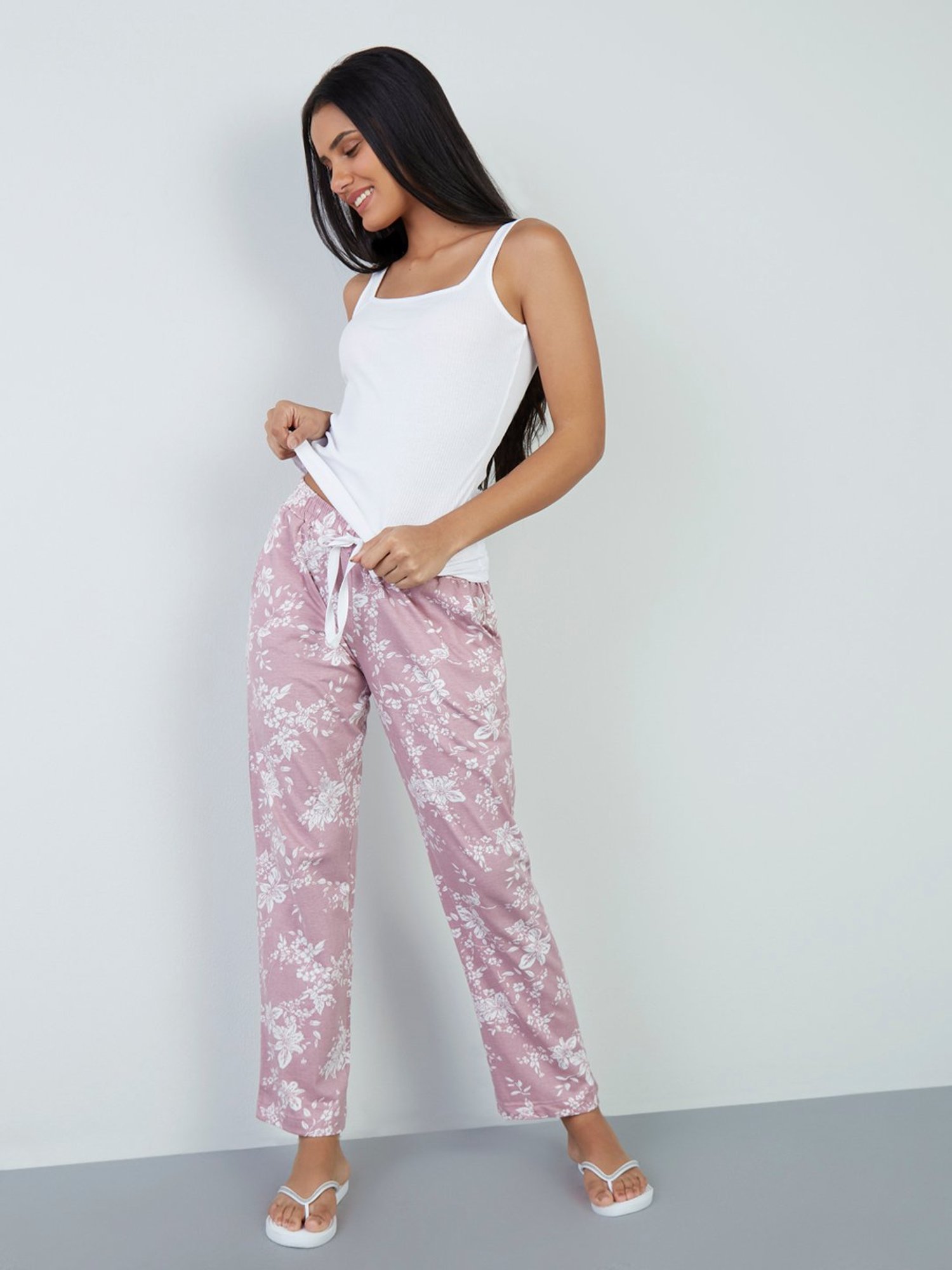 Superstar by Westside White Ribbed Cotton Blend Tank Top