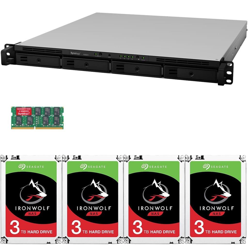 Synology RS820+ 4-Bay RackStation NAS with 18GB RAM and  40TB (4x10TB) of Seagate Ironwolf NAS Drives Fully Assembled and Tested By CustomTechSales