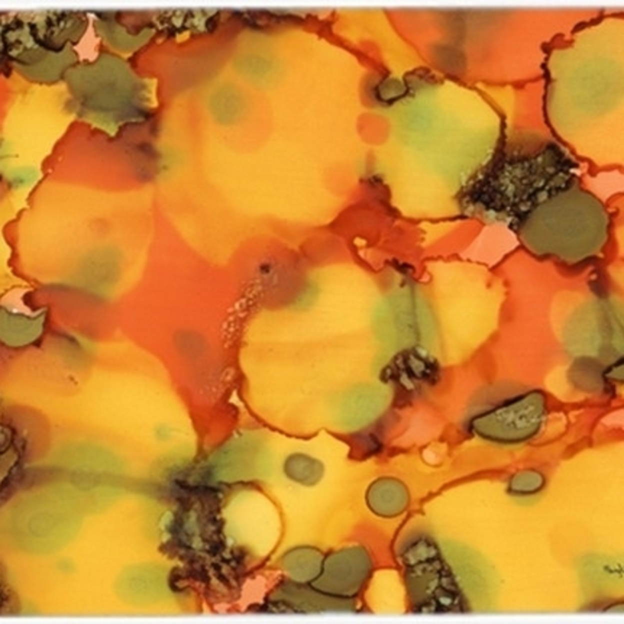 Abstract in Orange and Greens Mouse Pad, Hot Pad or Trivet 8976MP