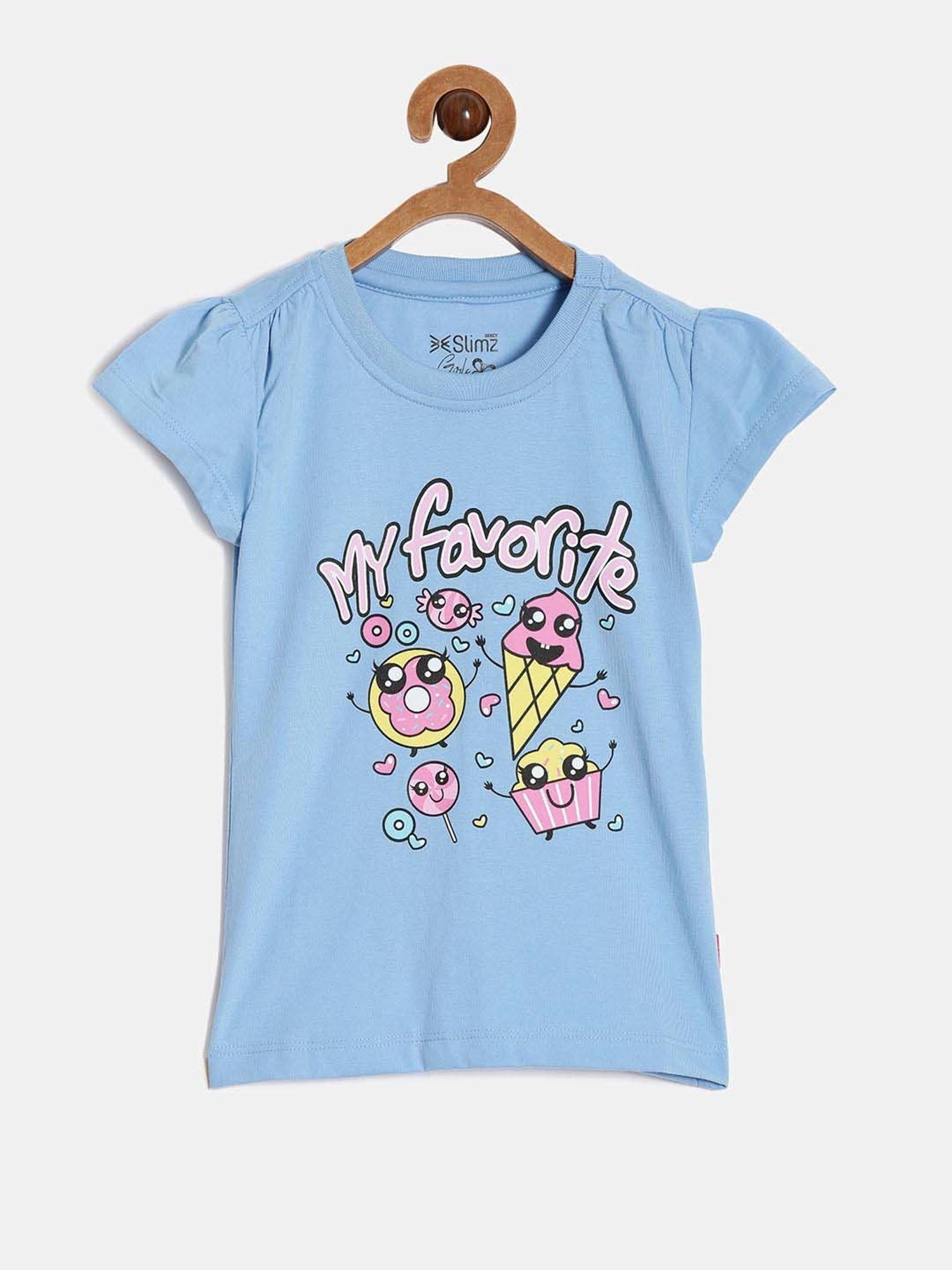 Dixcy Slimz Kids Blue & Pink Cotton Printed T-Shirt