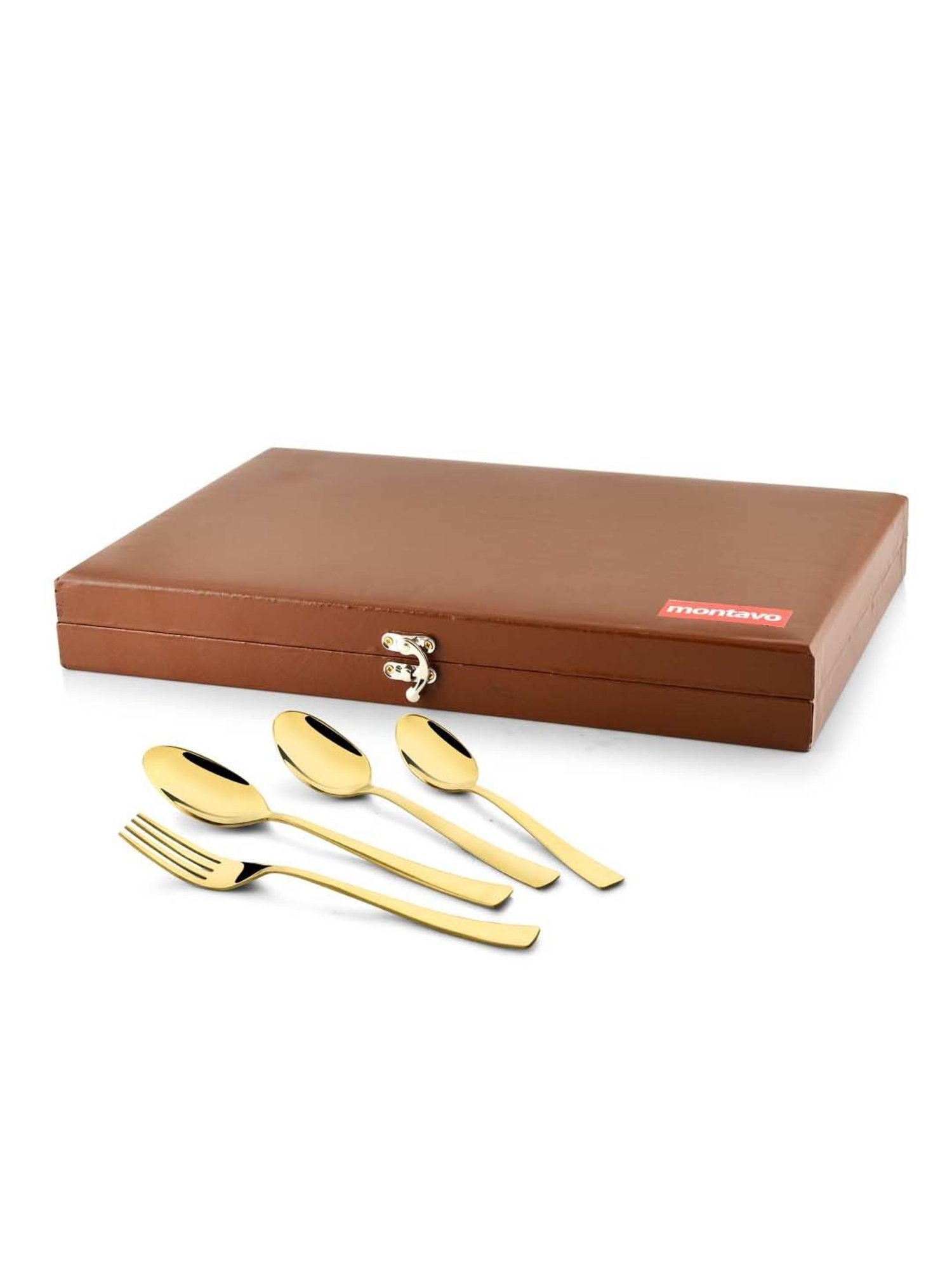 FnS Alexa Gold Stainless Steel Cutlery - Set of 24