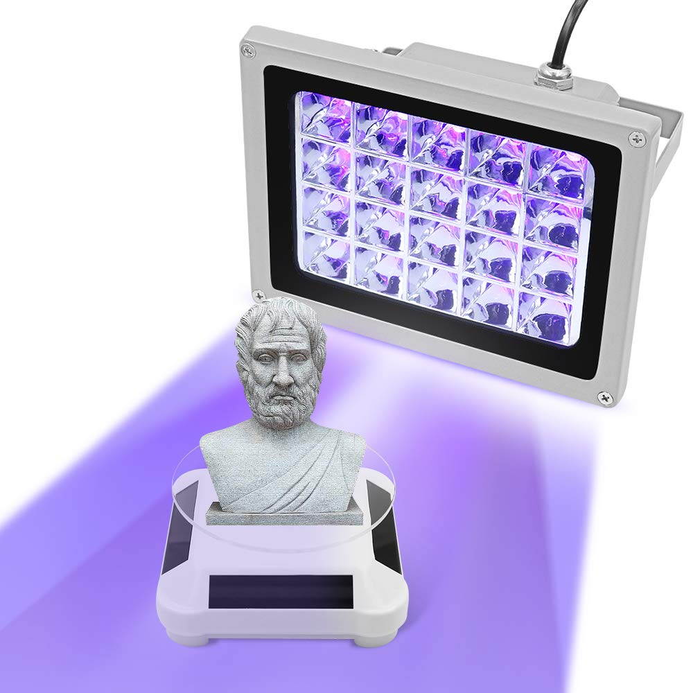 Aystkniet UV Light for Resin Curing with Solar Turntable, 405nm UV Curing Light for SLA/DLP/LCD 3D Printer Solidify Photosensitive Resin with 200W Output Affect