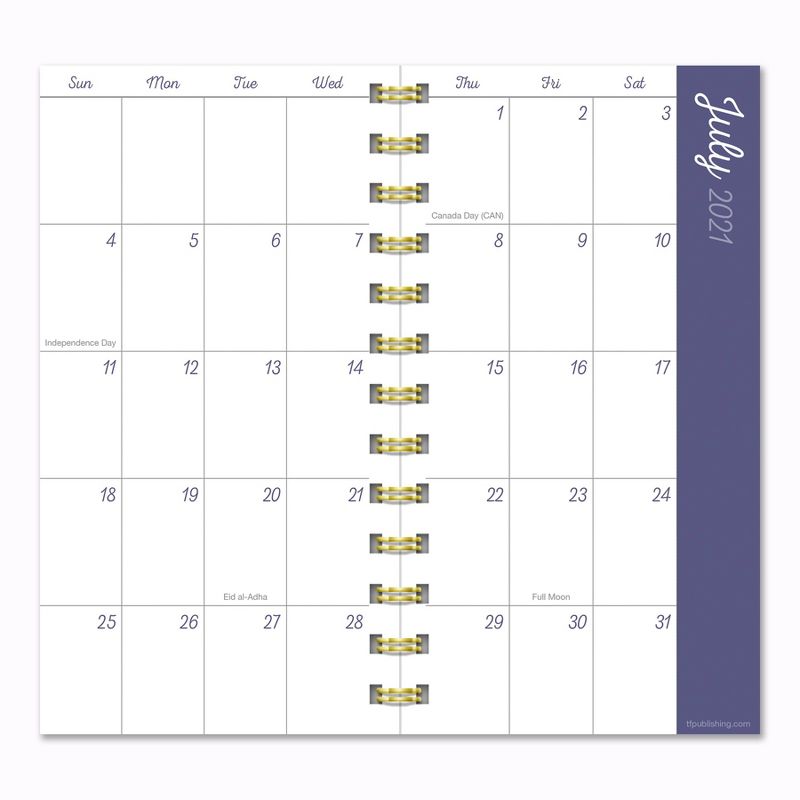 2021-22 Academic Planner 3.5" x 6" Falling Florals Small Daily/Weekly/Monthly - The Time Factory