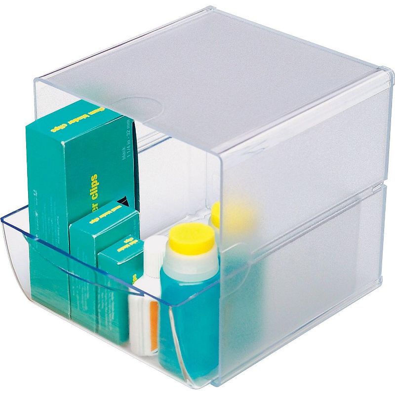 Deflecto Desk Cube with Drawer Clear 7-1/8 x 6 x 6 350801