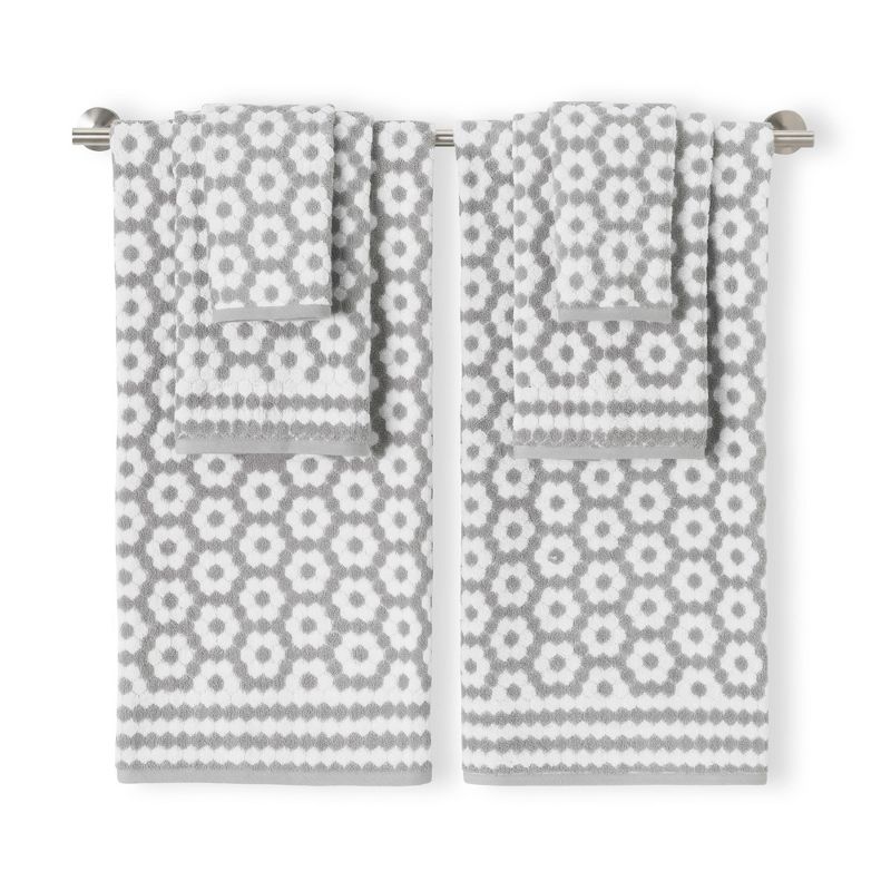 6pc Veronica Bath Towel Set Gray - Caro Home