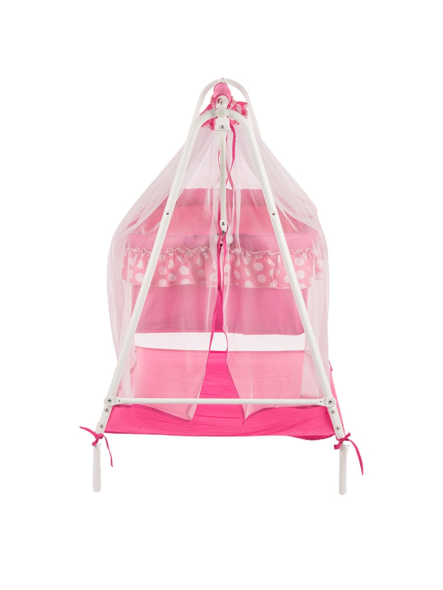 Kiddery Pink Baby Cradle with Mosquito Protection Net (Age 0-12 Months)