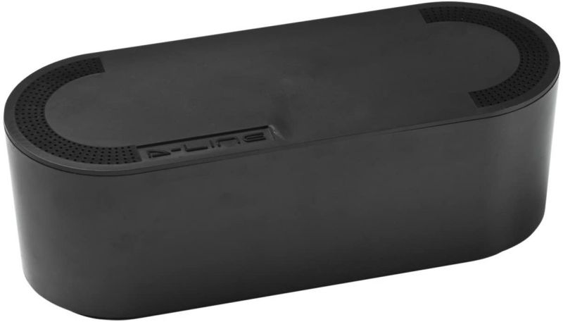 Cable Management Box | Hide and Conceal Power Strips and Electrical Cords from TVs Computers and Desks | Cord Organizer Made from Electrically Safe ABS Material (Small Black)