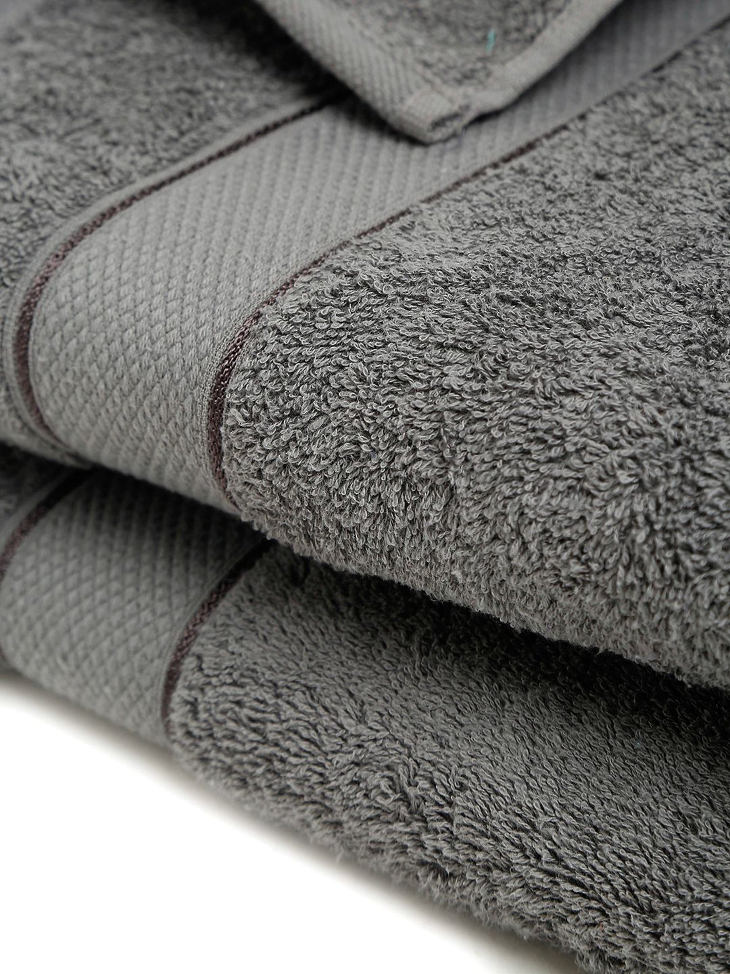 Creeva Grey 525 GSM Cotton Bath Towel Set of 2