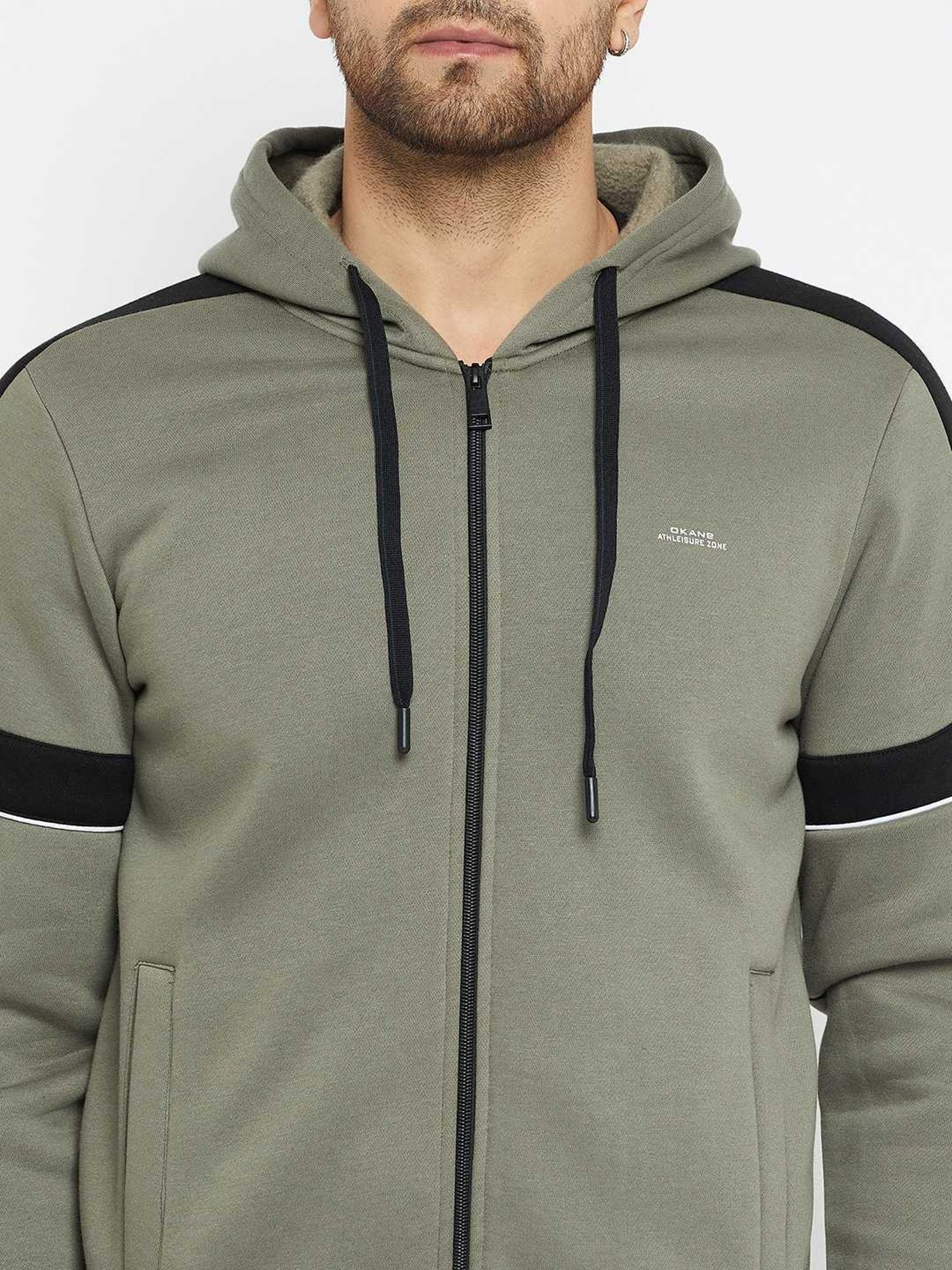 Okane Olive Regular Fit Colour Block Tracksuit