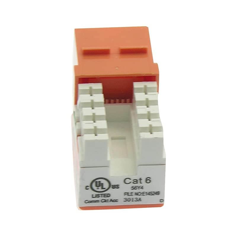 Cat.6 RJ45 110 Type Keystone Jack (5-Pack, Orange)