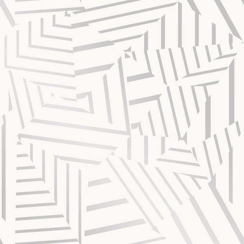 Tempaper Dazzle Self-Adhesive Removable Wallpaper White/Silver