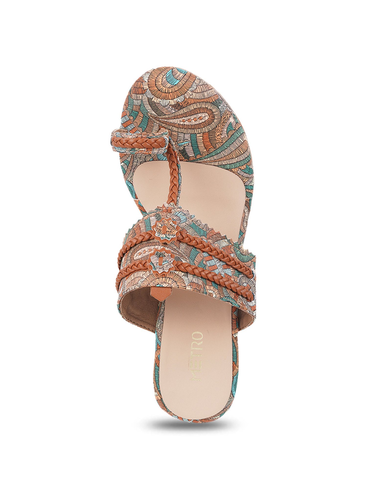 Metro Women's Tan Kolhapuri Sandals